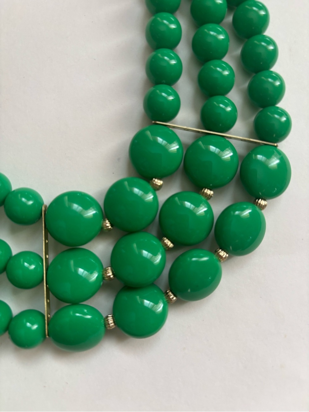 Vintage estate sale Green Bead Statement Necklace - Unbranded